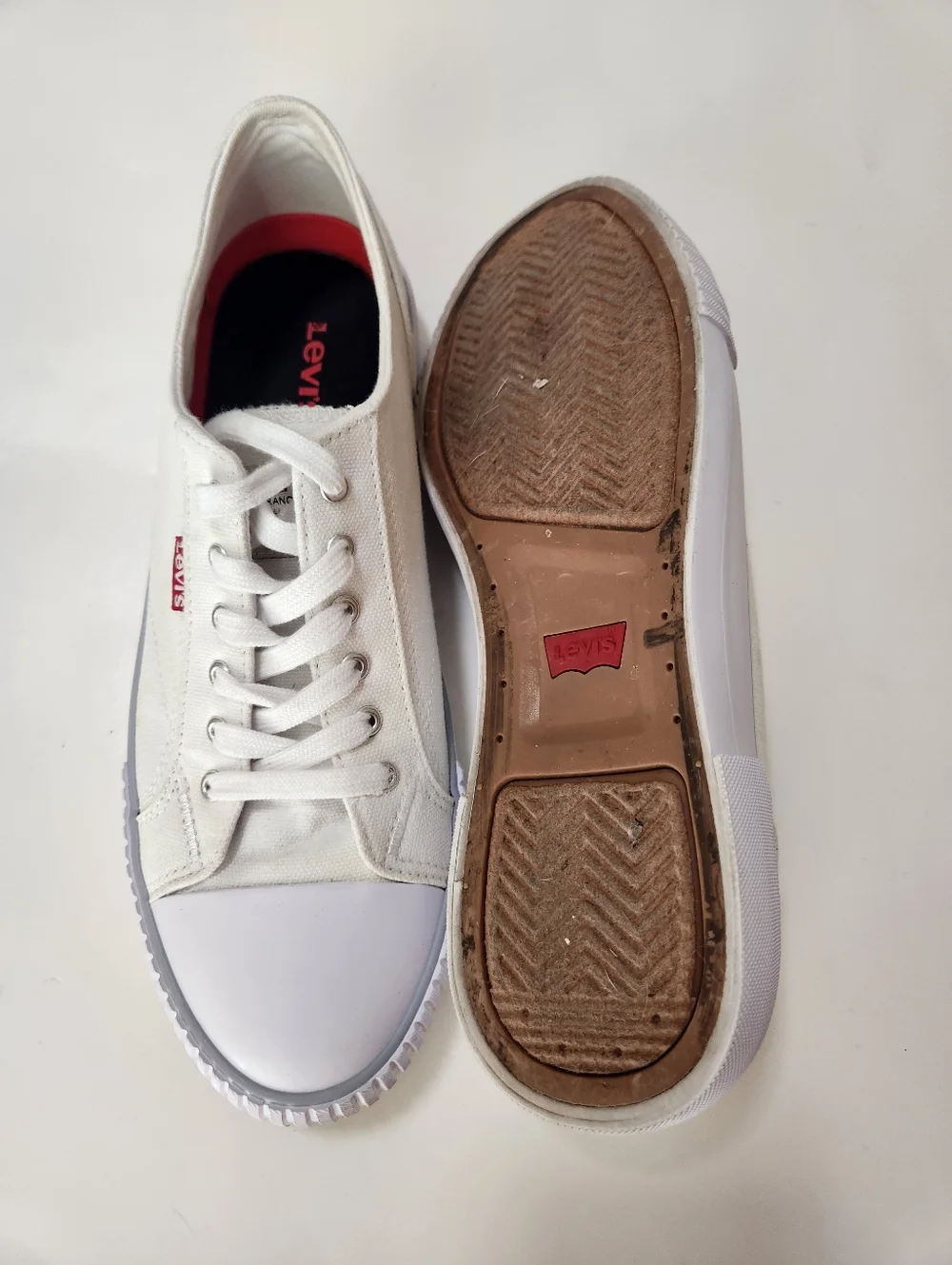 Levi's Anika White Canvas Casual Sneakers Size 8.5